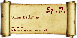 Szim Diána névjegykártya