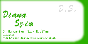 diana szim business card